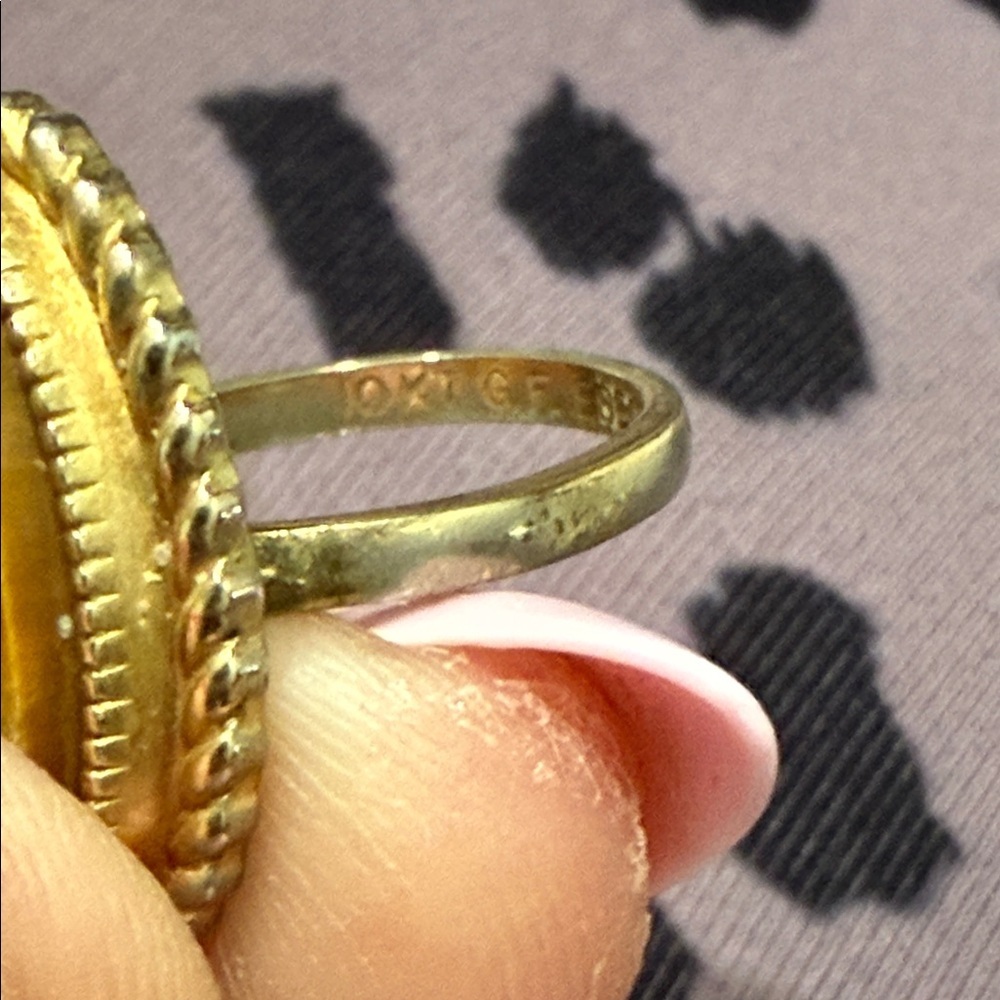 vintage oval tiger eye ring 10k gf espo - Picture 3 of 8